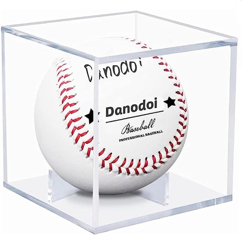 Danodoi Baseball Display Case UV Protected Acrylic Clear Baseball Holder Square Cube Ball Protector Memorabilia Autograph Display Box for Official Size Baseball - Image 1